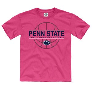 pink youth short sleeve t-shirt with Penn State Lady Lions Basketball